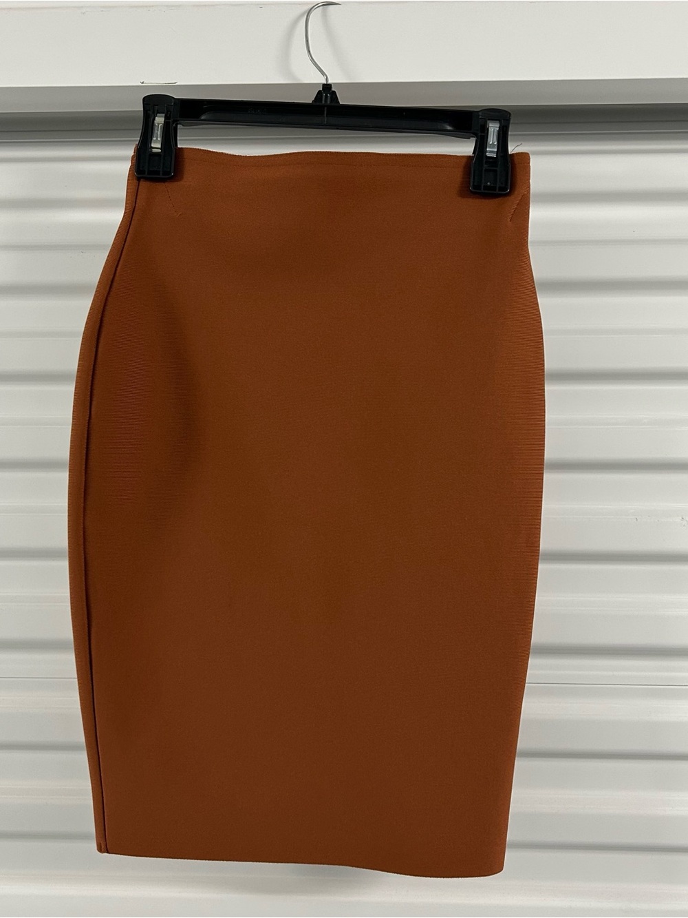 Shinestar Rust Brown High-Waist Pencil Skirt